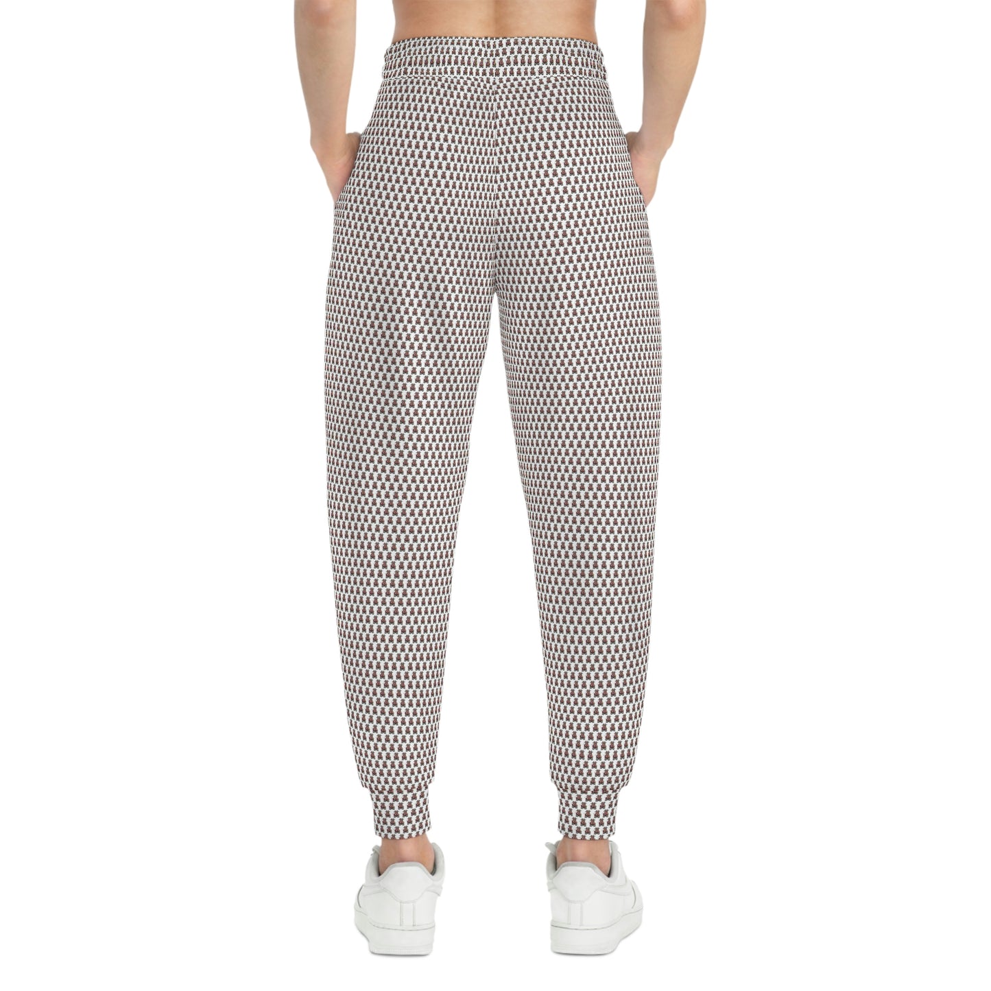 White Pattern Athletic Joggers (AOP)