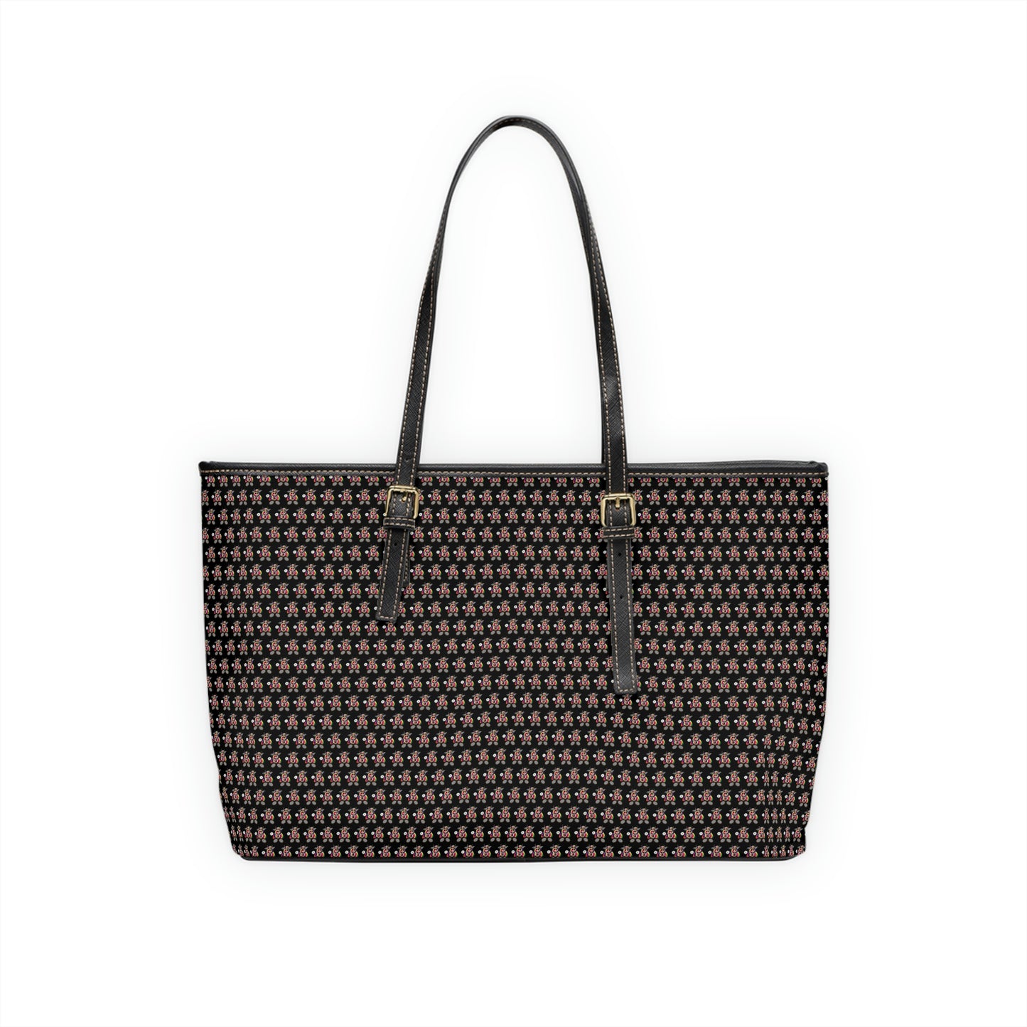 Black Pattern PU Leather Shoulder Bag