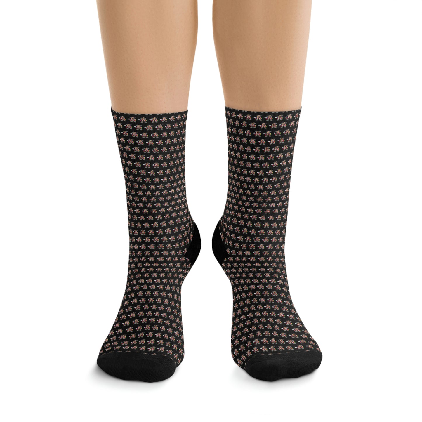 Black Pattern DTG Socks