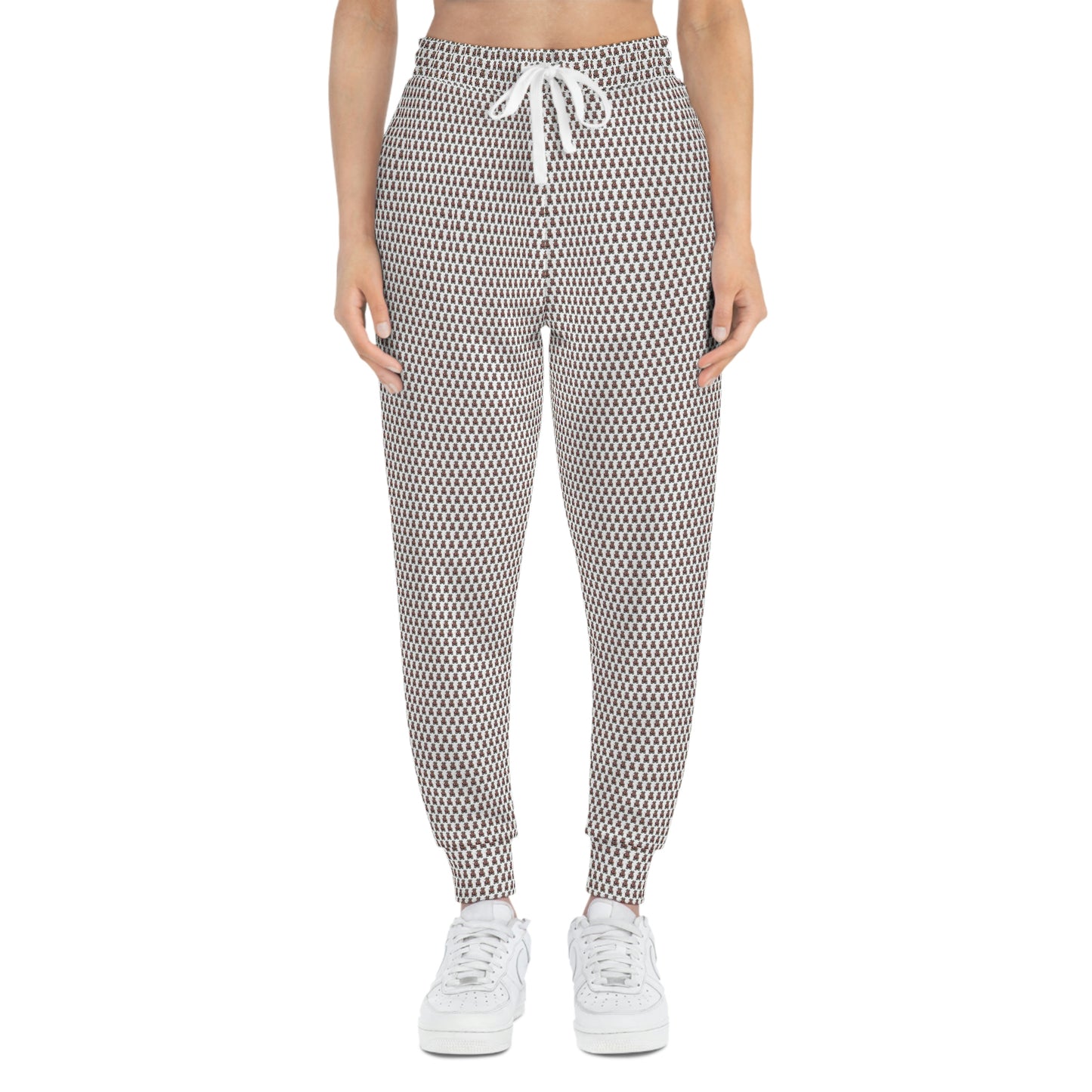 White Pattern Athletic Joggers (AOP)