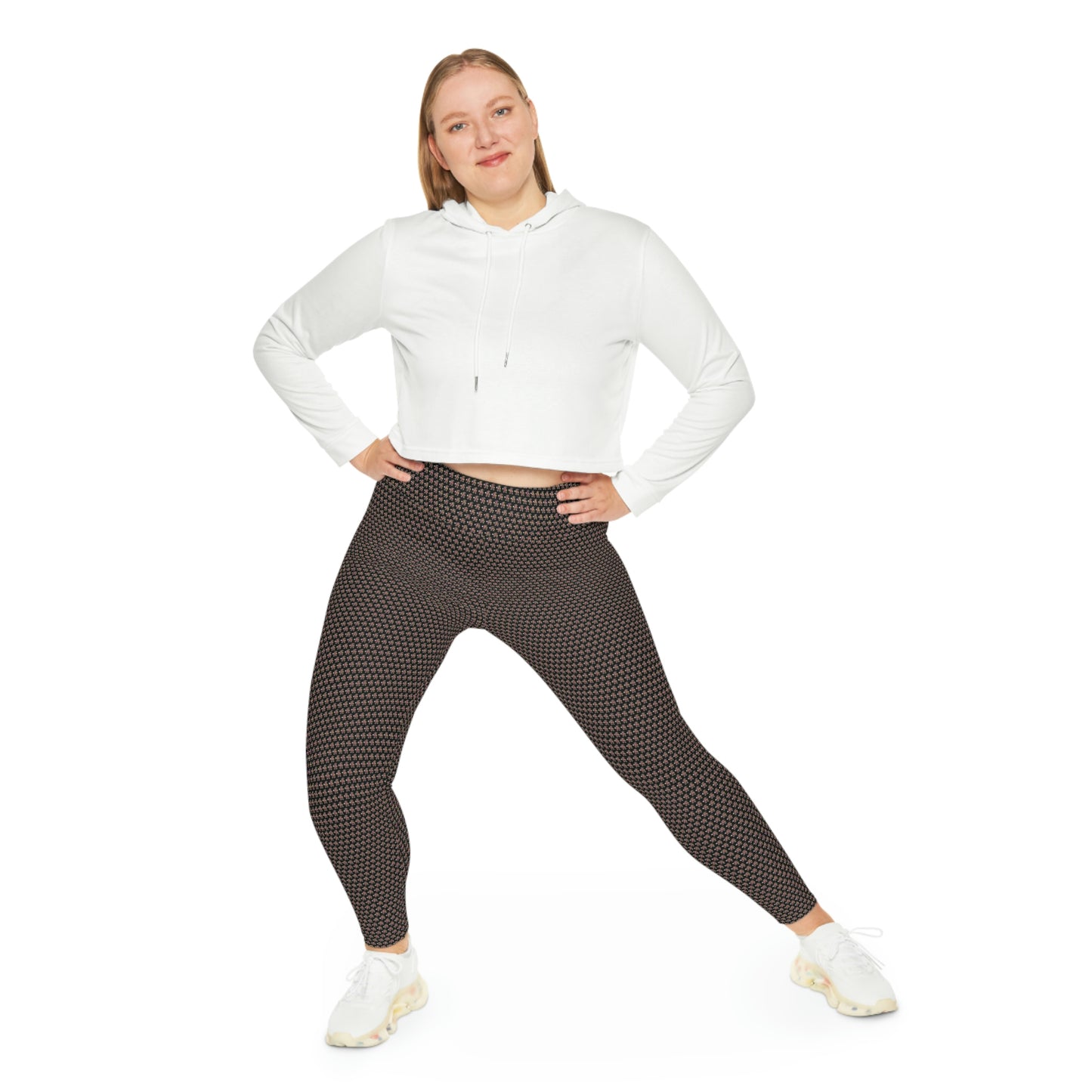 Black Pattern Plus Size Leggings