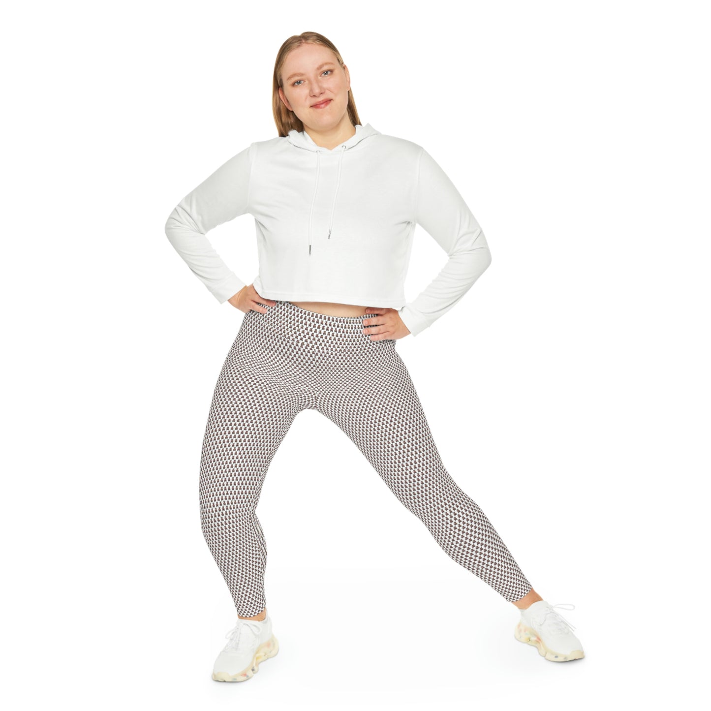 White Pattern Plus Size Leggings