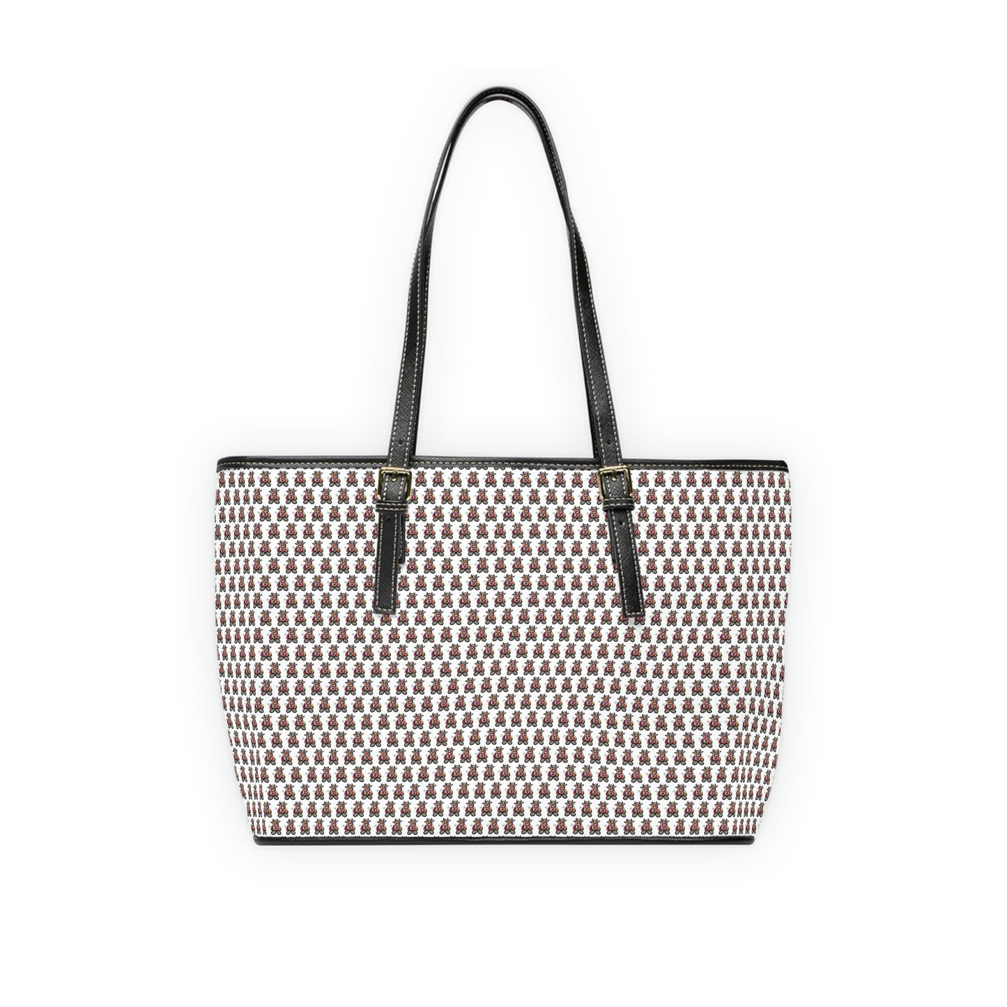 White Pattern PU Leather Shoulder Bag