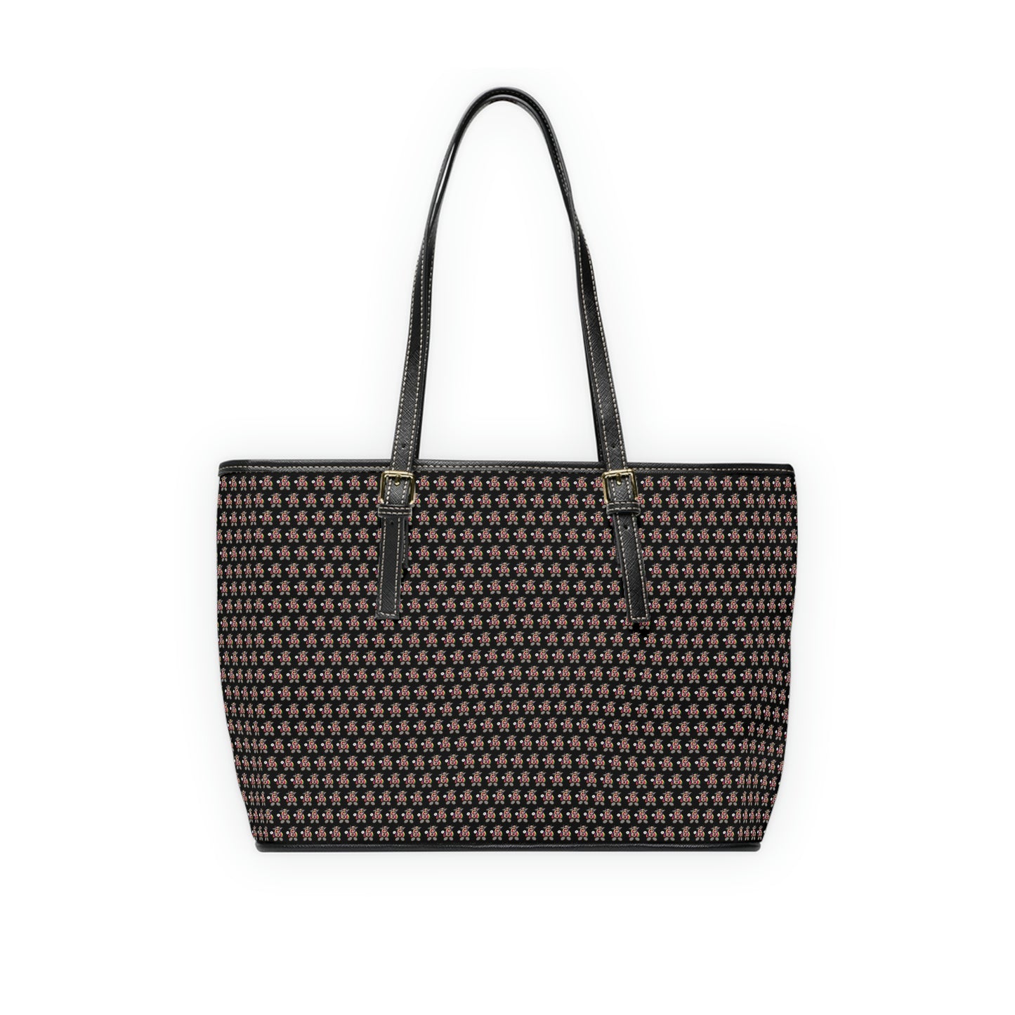 Black Pattern PU Leather Shoulder Bag