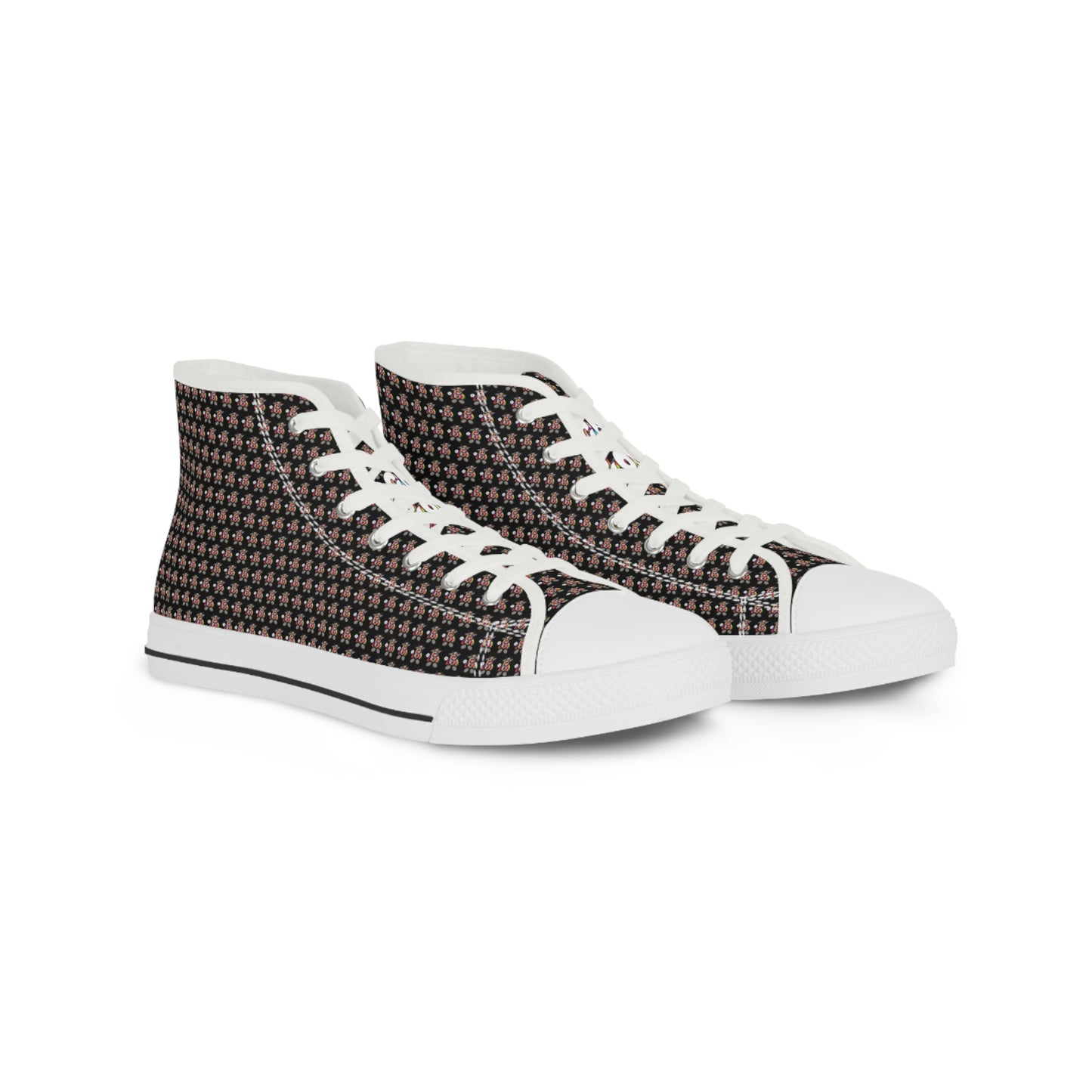 Black Pattern Men's High Top Sneakers