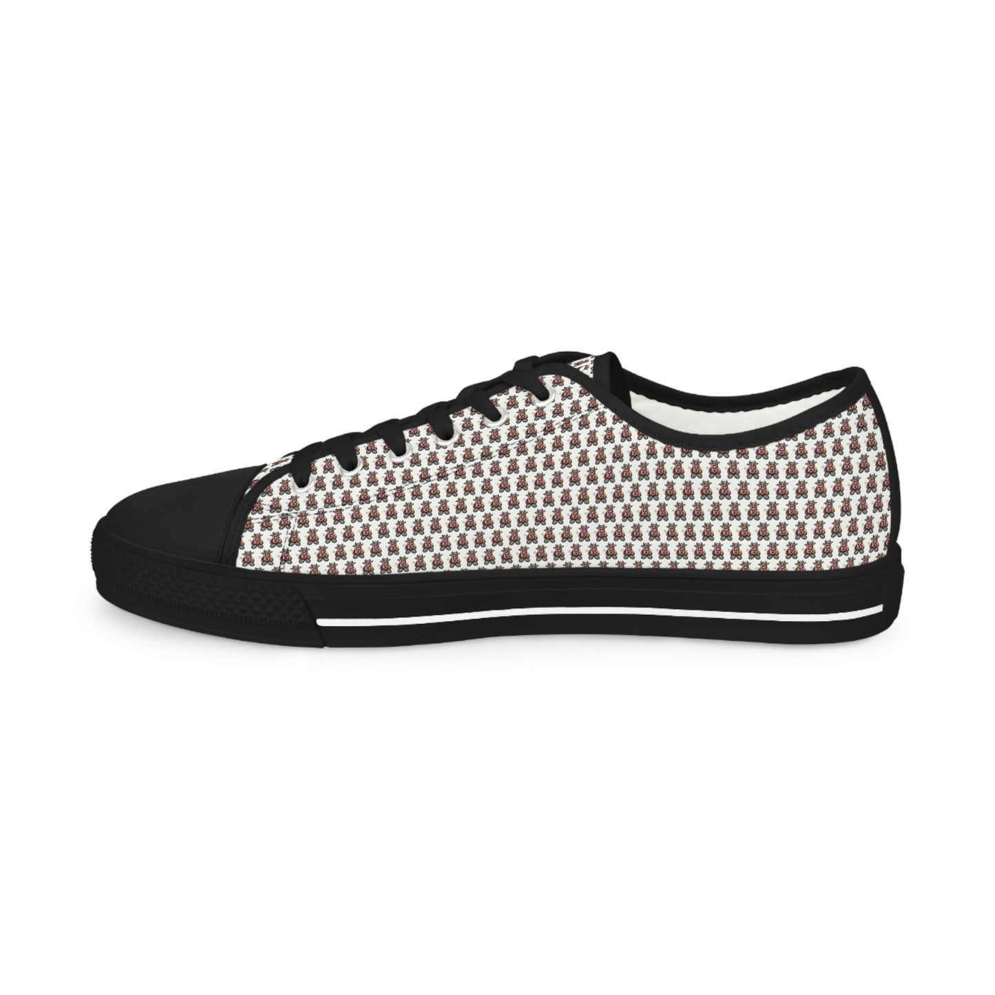 White Pattern Men's Low Top Sneakers