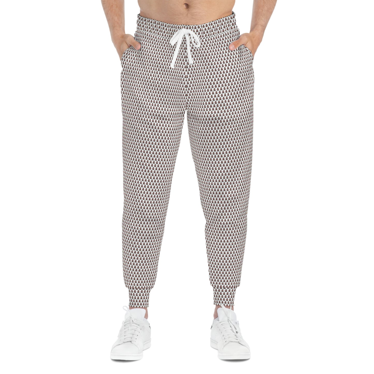 White Pattern Athletic Joggers (AOP)