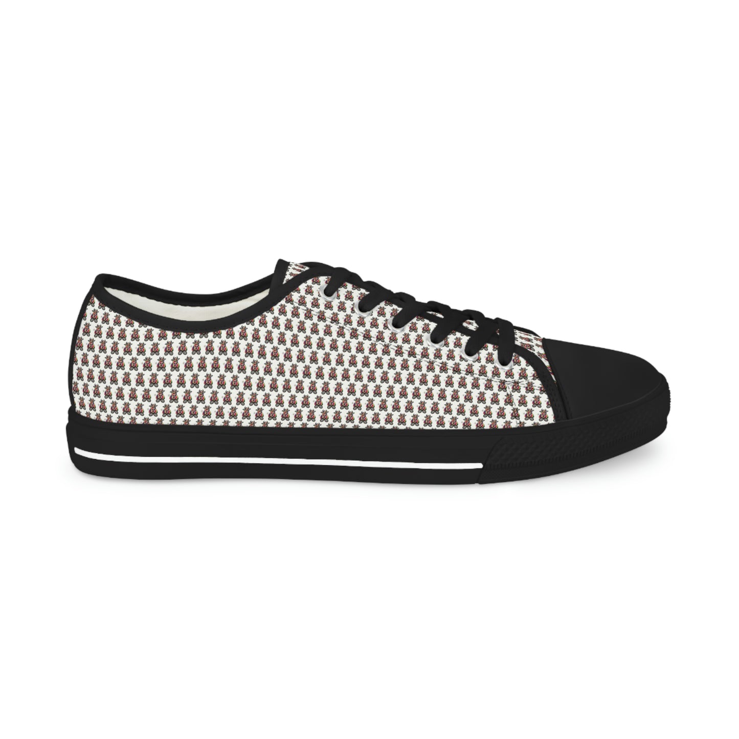 White Pattern Men's Low Top Sneakers
