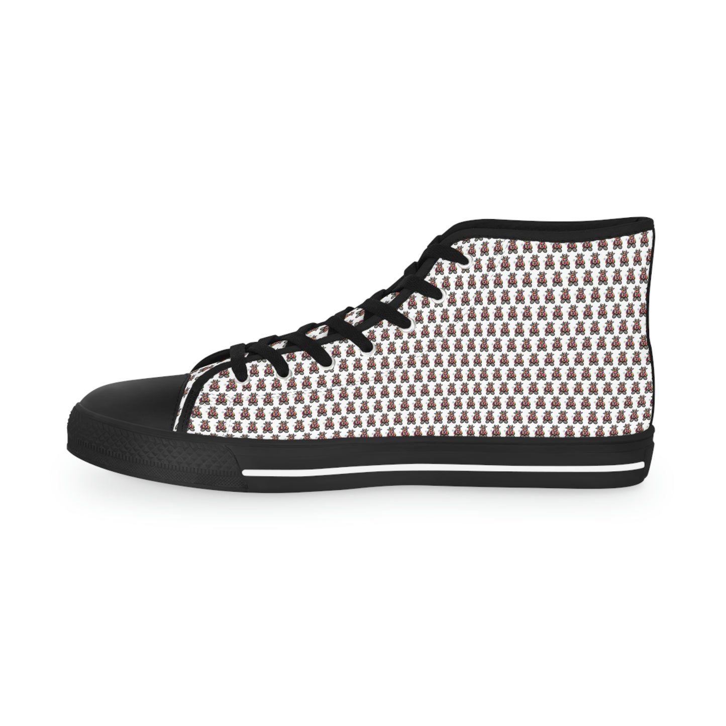 White Pattern Men's High Top Sneakers