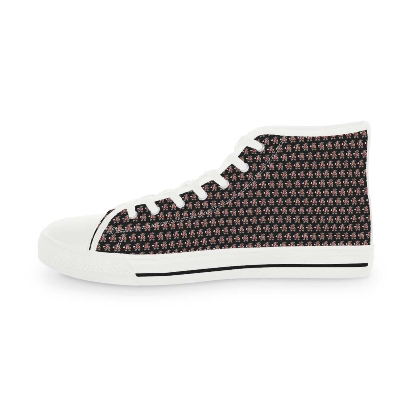 Black Pattern Men's High Top Sneakers