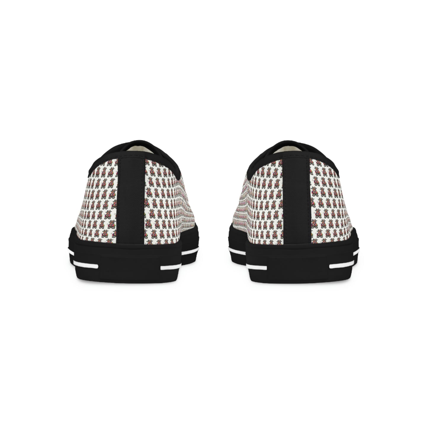 White Pattern Men's Low Top Sneakers