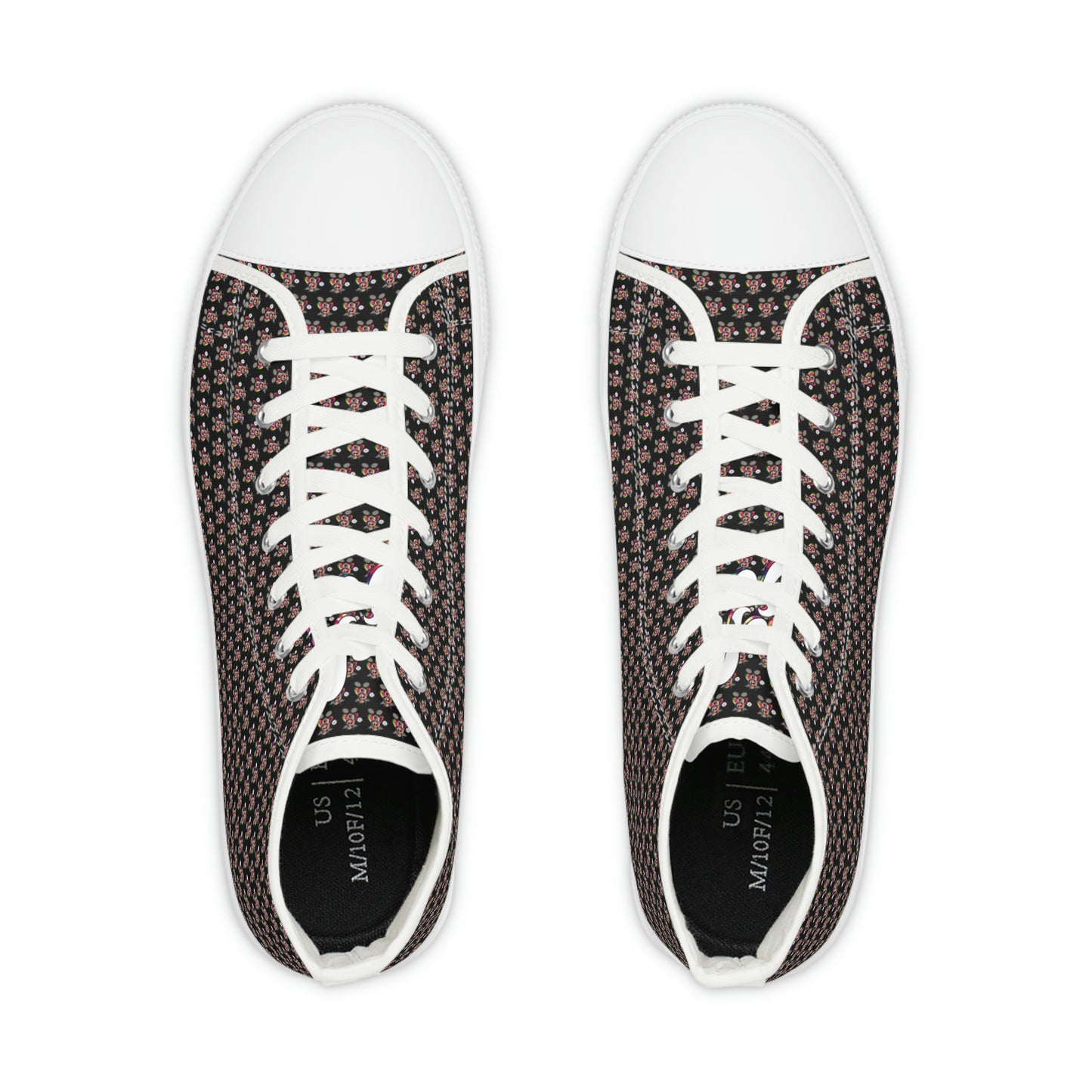 Black Pattern Men's High Top Sneakers