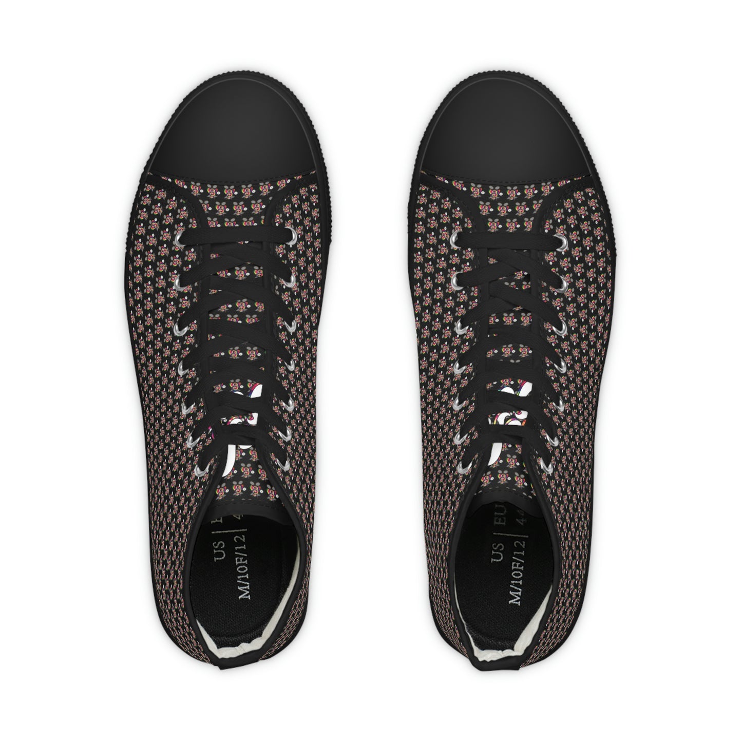 Black Pattern Men's High Top Sneakers