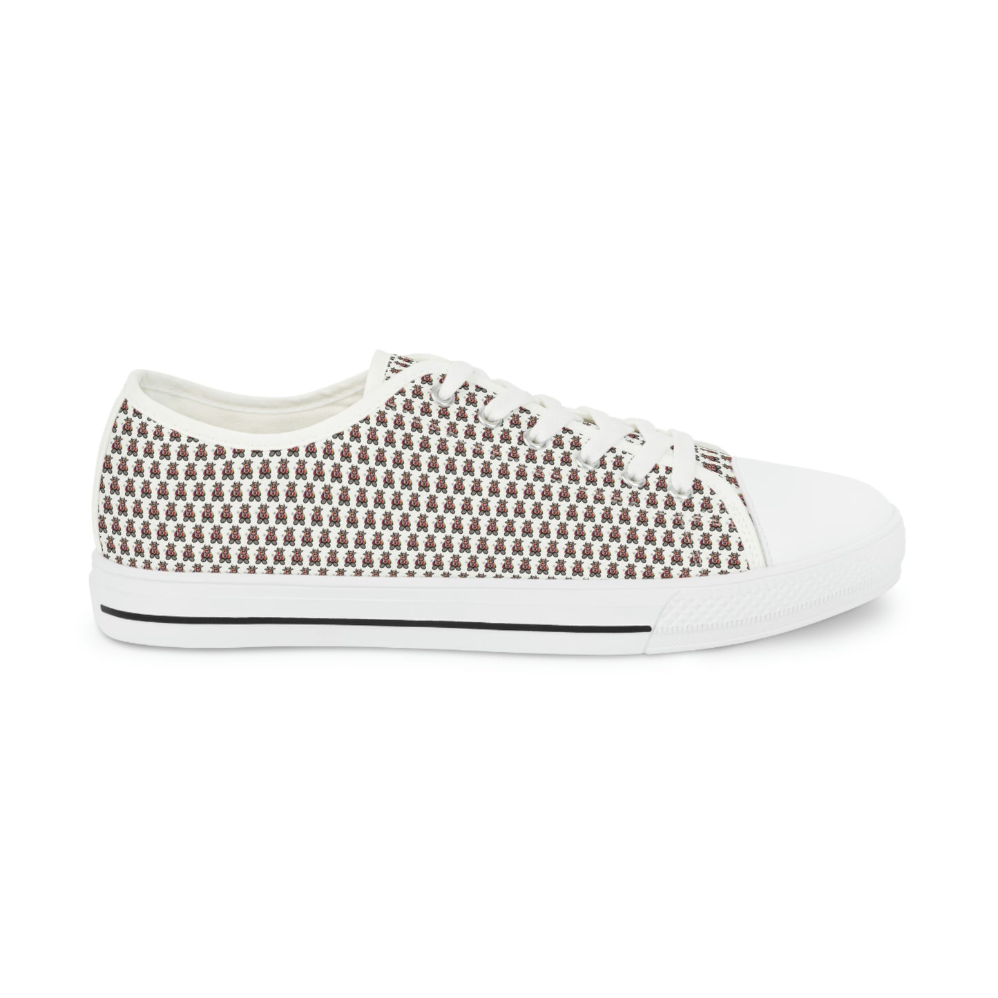 White Pattern Men's Low Top Sneakers