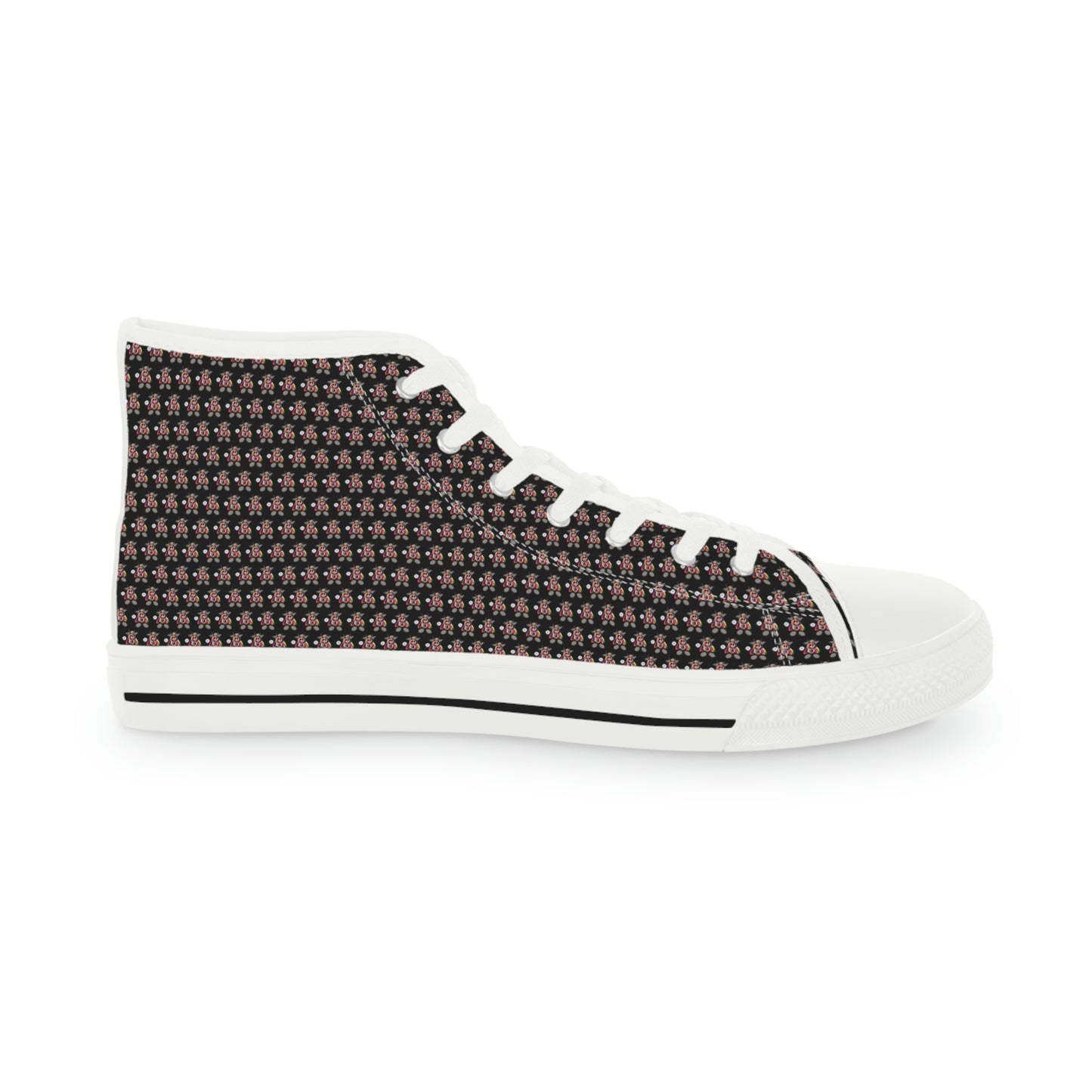 Black Pattern Men's High Top Sneakers