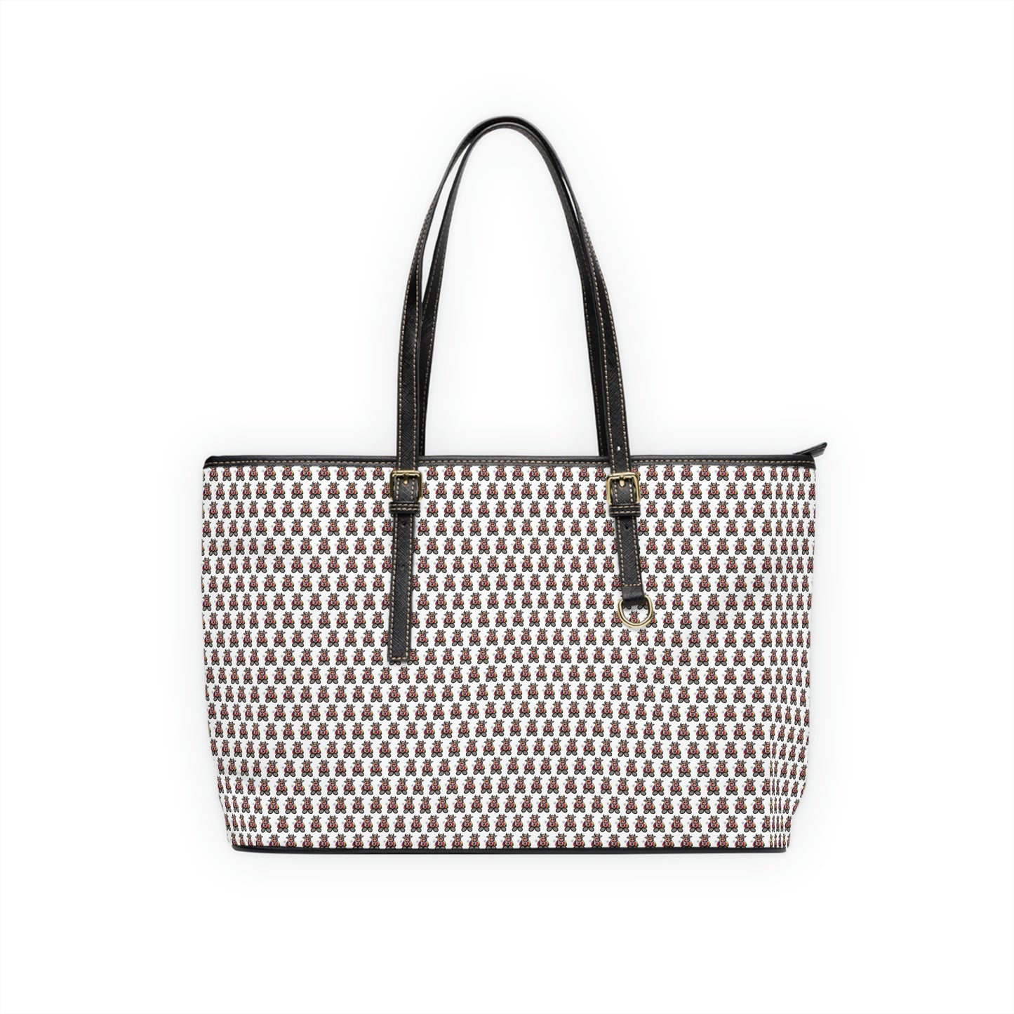 White Pattern PU Leather Shoulder Bag