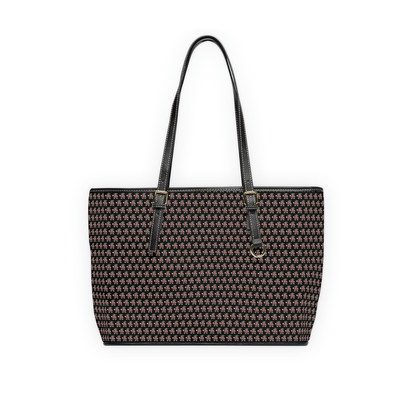 Black Pattern PU Leather Shoulder Bag