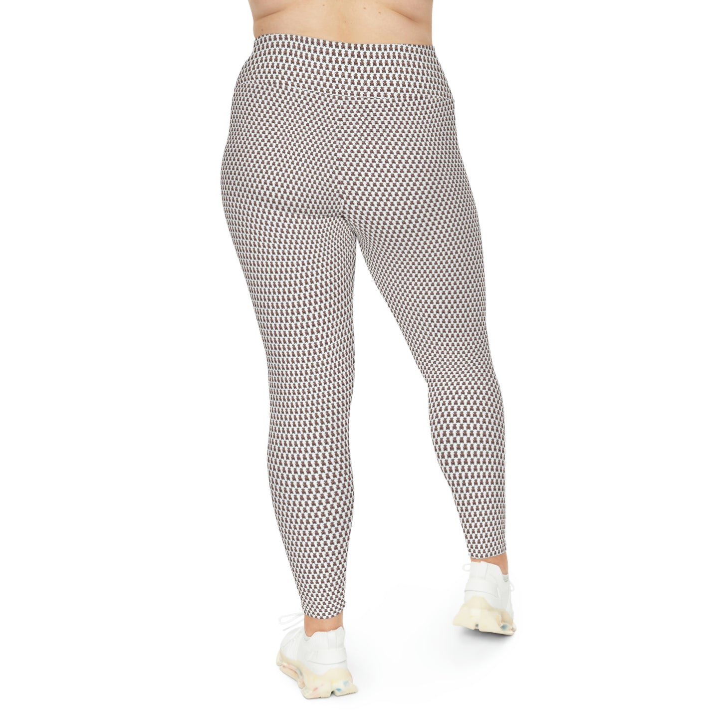 White Pattern Plus Size Leggings