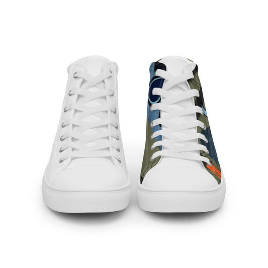 Pocket Cows Men's High Top Canvas Shoes — Built To Roam — Design 763