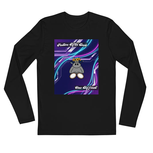 Pocket Cows Men's Fitted Long Sleeve Shirt — Design 251