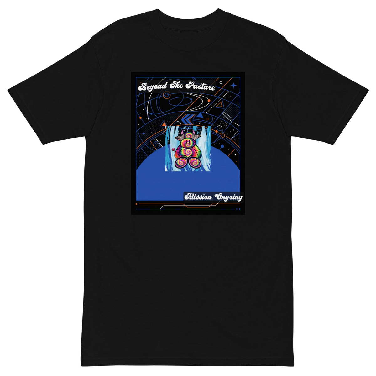 Pocket Cows Heavyweight Tee — Orbit The Herd — Design 156 — alternate view