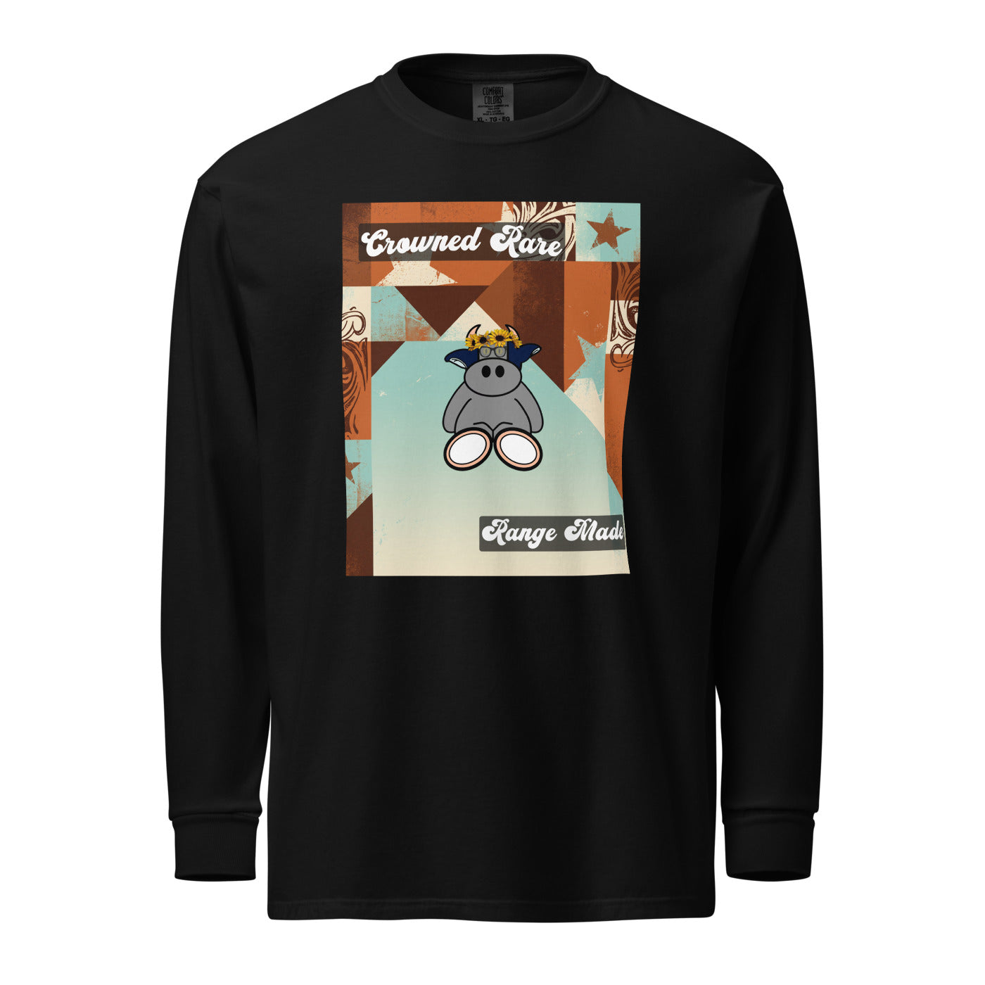 Pocket Cows Unisex Garment-Dyed Heavyweight Long Sleeve Shirt — Design 260