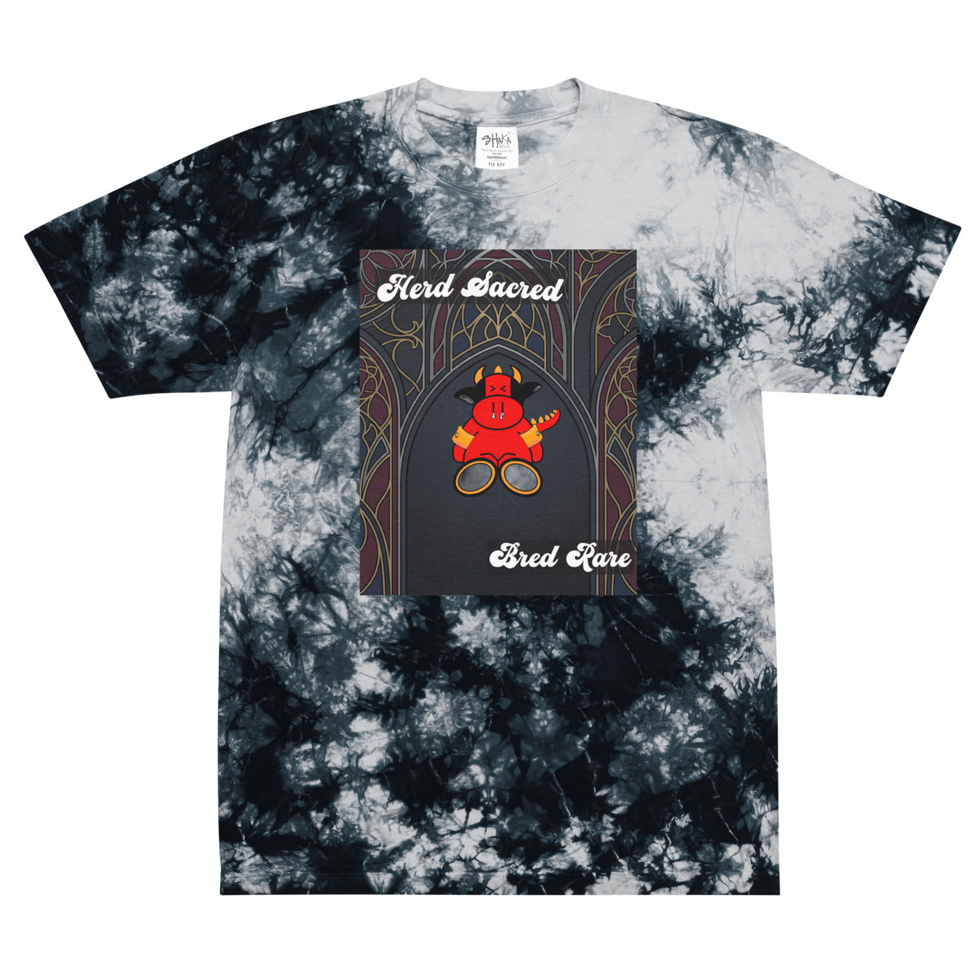 Pocket Cows Unisex Oversized Tie-Dye T-Shirt — Design 267