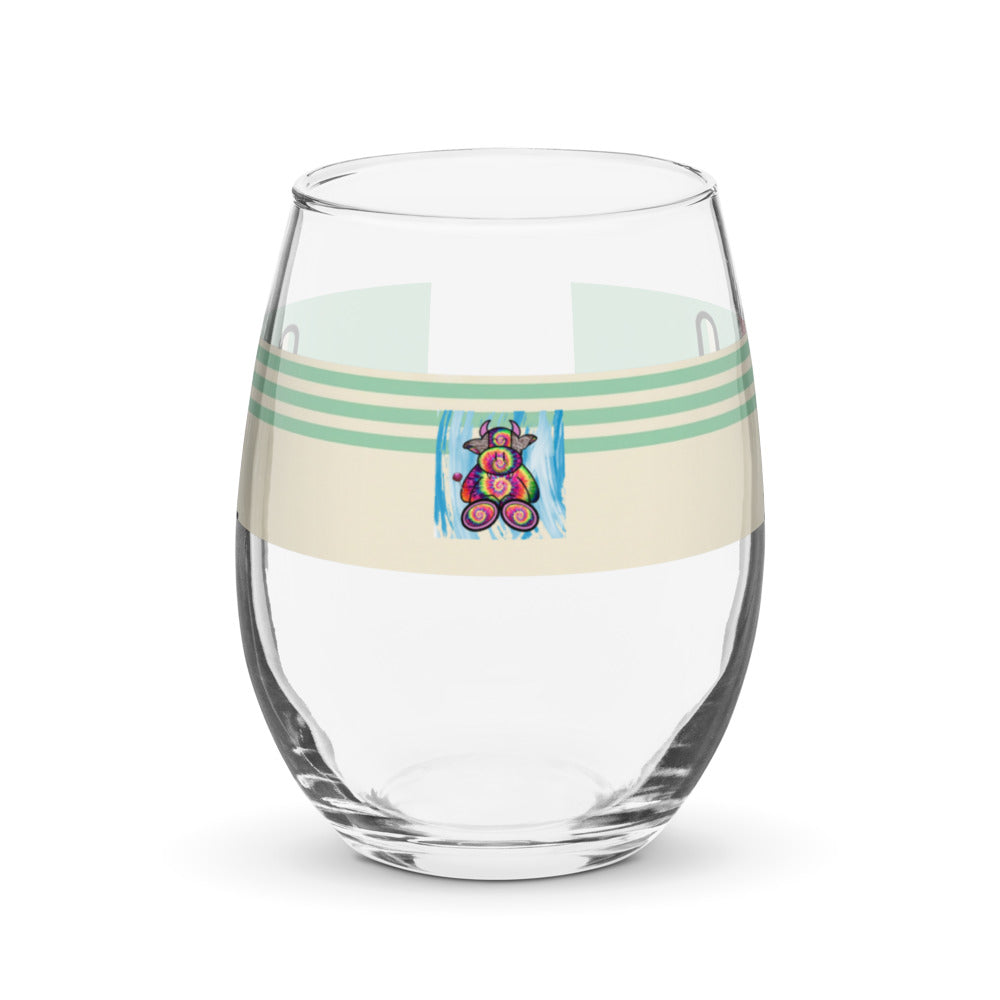 Pocket Cows Stemless Wine Glass (15 oz) — Always Fresh — Design 715