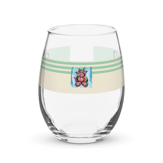 Pocket Cows Stemless Wine Glass (15 oz) — Always Fresh — Design 715