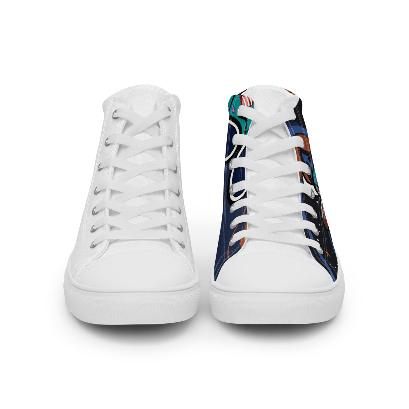 Pocket Cows Men's High Top Canvas Shoes — Orbit The Herd — Design 797