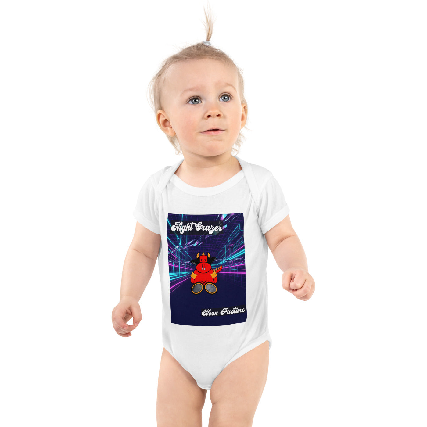 Pocket Cows Baby Short Sleeve Bodysuit — Design 250