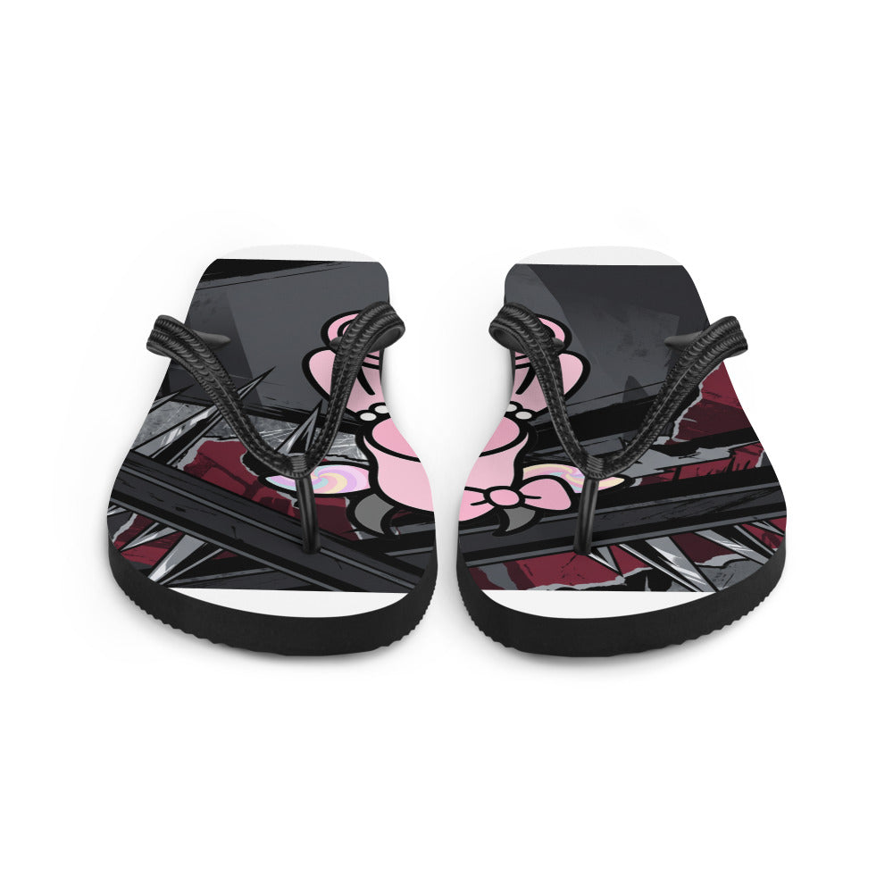Pocket Cows Sublimation Flip Flops — No Bull Left — Design 853