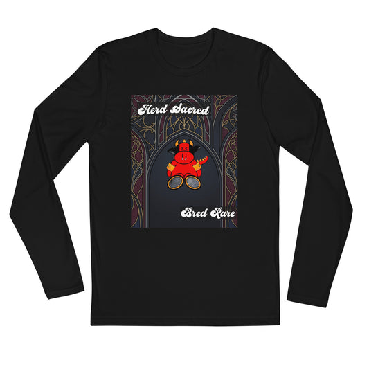 Pocket Cows Men's Fitted Long Sleeve Shirt — Design 267