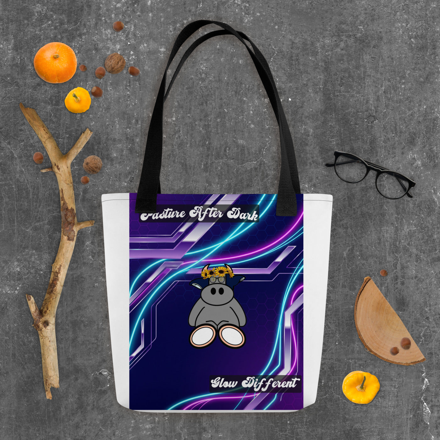 Pocket Cows All-Over Print Tote Bag — After Hours — Design 251