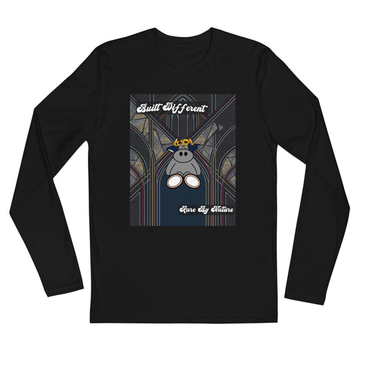Pocket Cows Men's Fitted Long Sleeve Shirt — Design 269