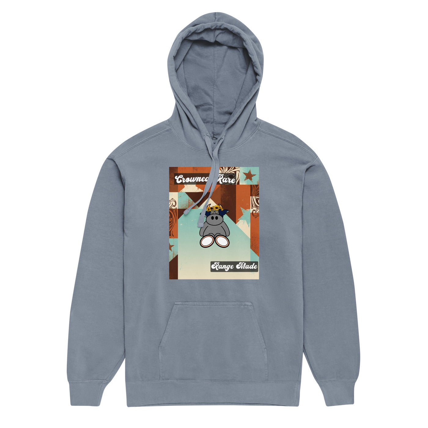 Pocket Cows Unisex Garment-Dyed Hooded Sweatshirt I Comfort Colors — Range Royalty — Design 260