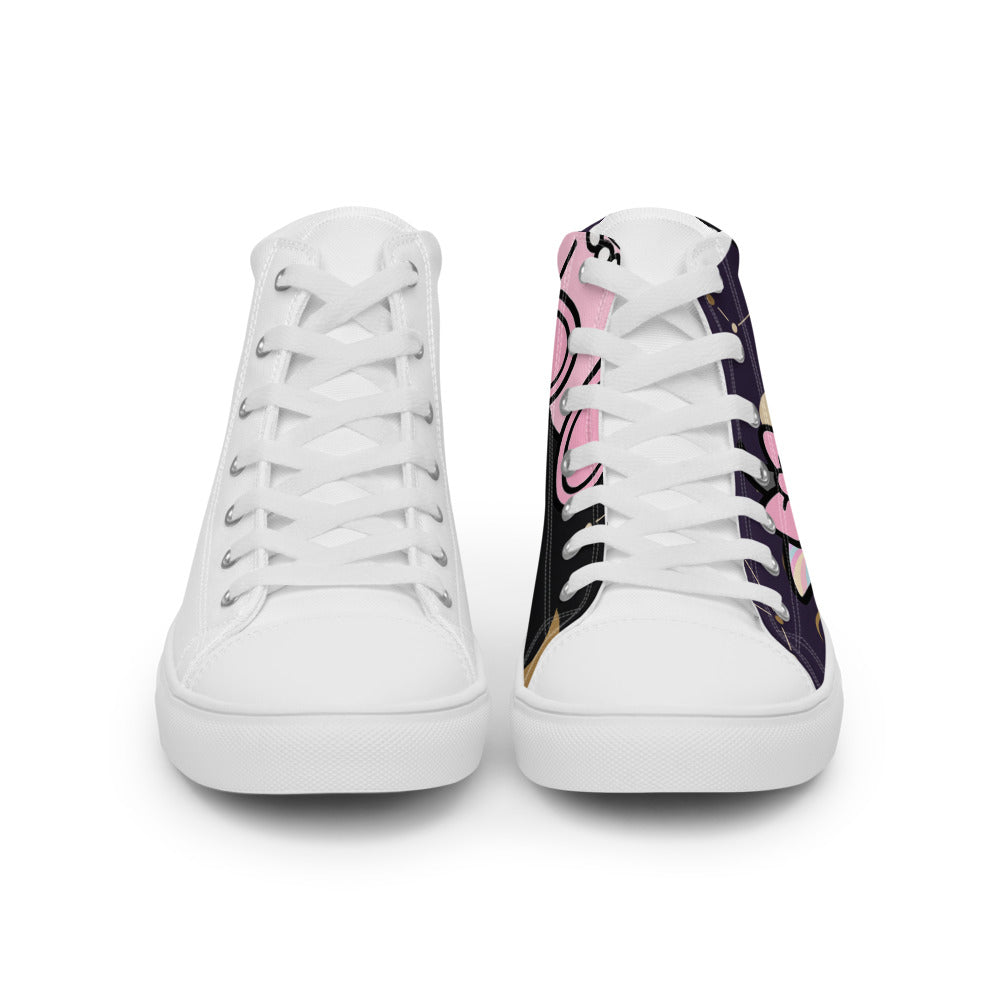 Pocket Cows Men's High Top Canvas Shoes — Written In The Herd — Design 842