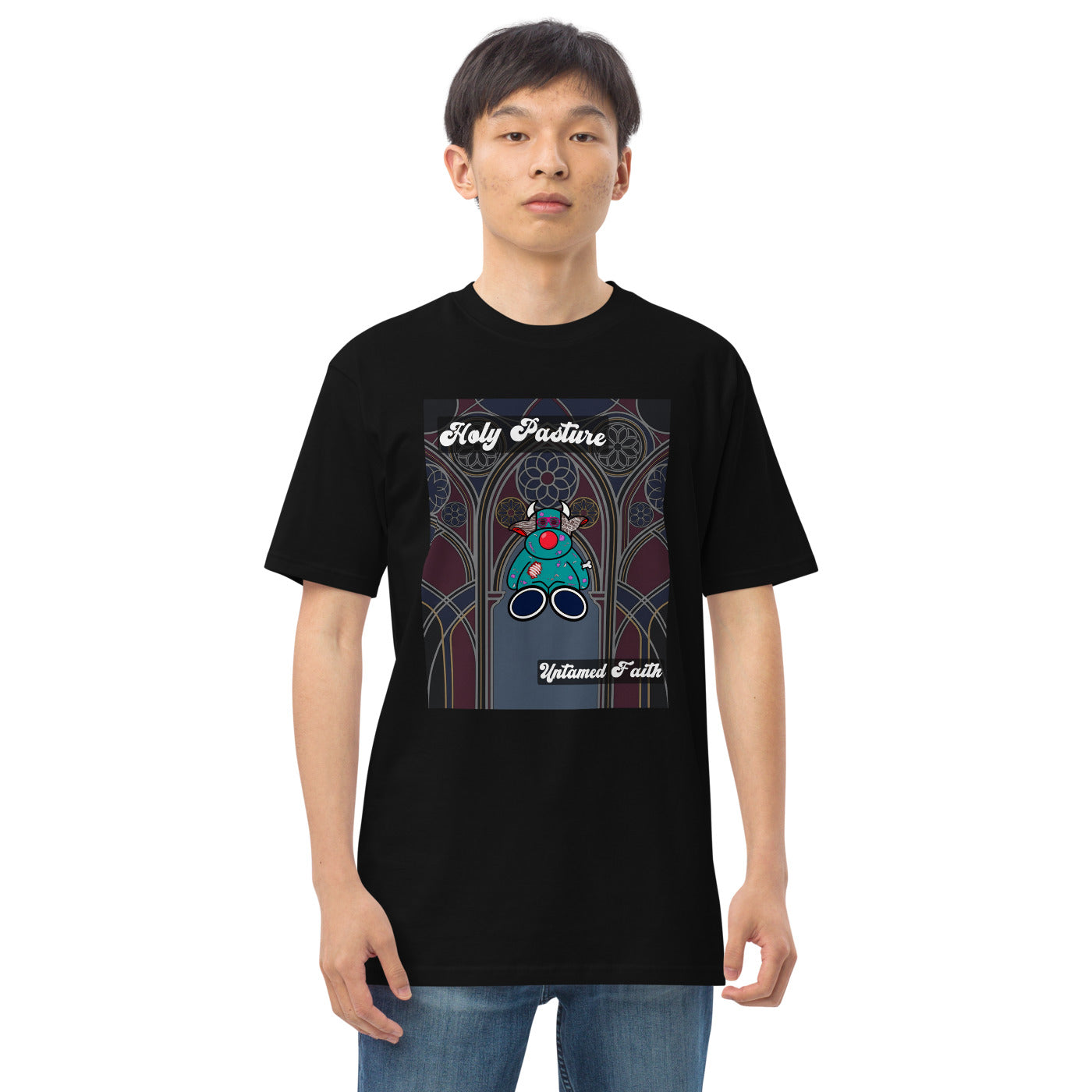 Pocket Cows Heavyweight Tee — Sacred Herd — Design 801