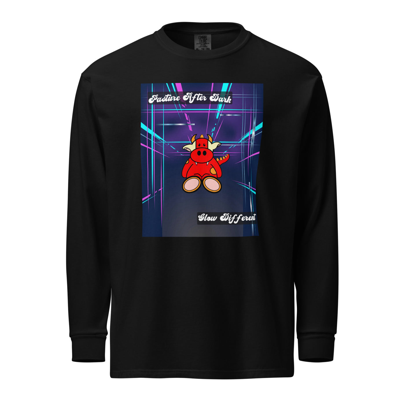 Pocket Cows Unisex Garment-Dyed Heavyweight Long Sleeve Shirt — Design 273