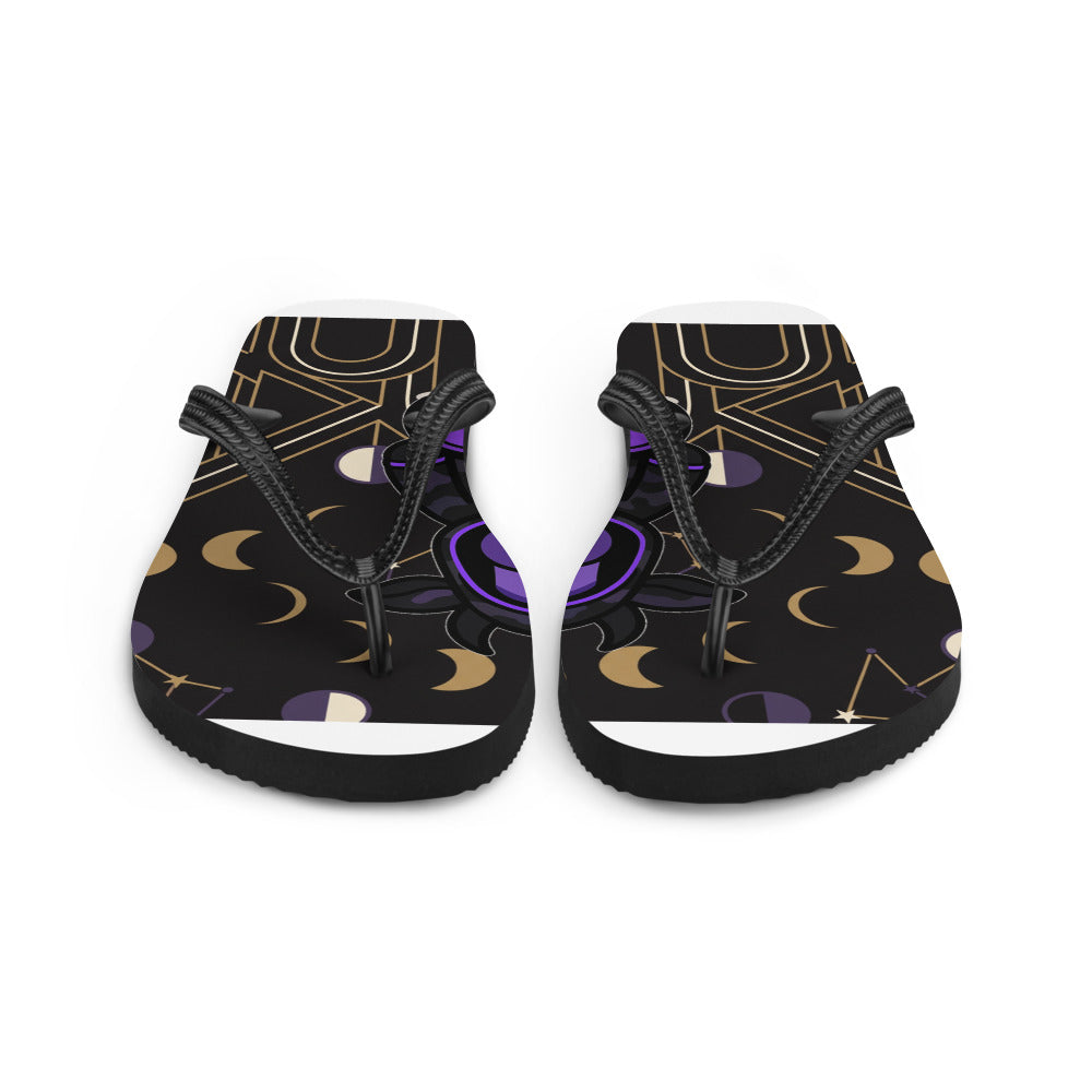 Pocket Cows Sublimation Flip Flops — Written In The Herd — Design 881