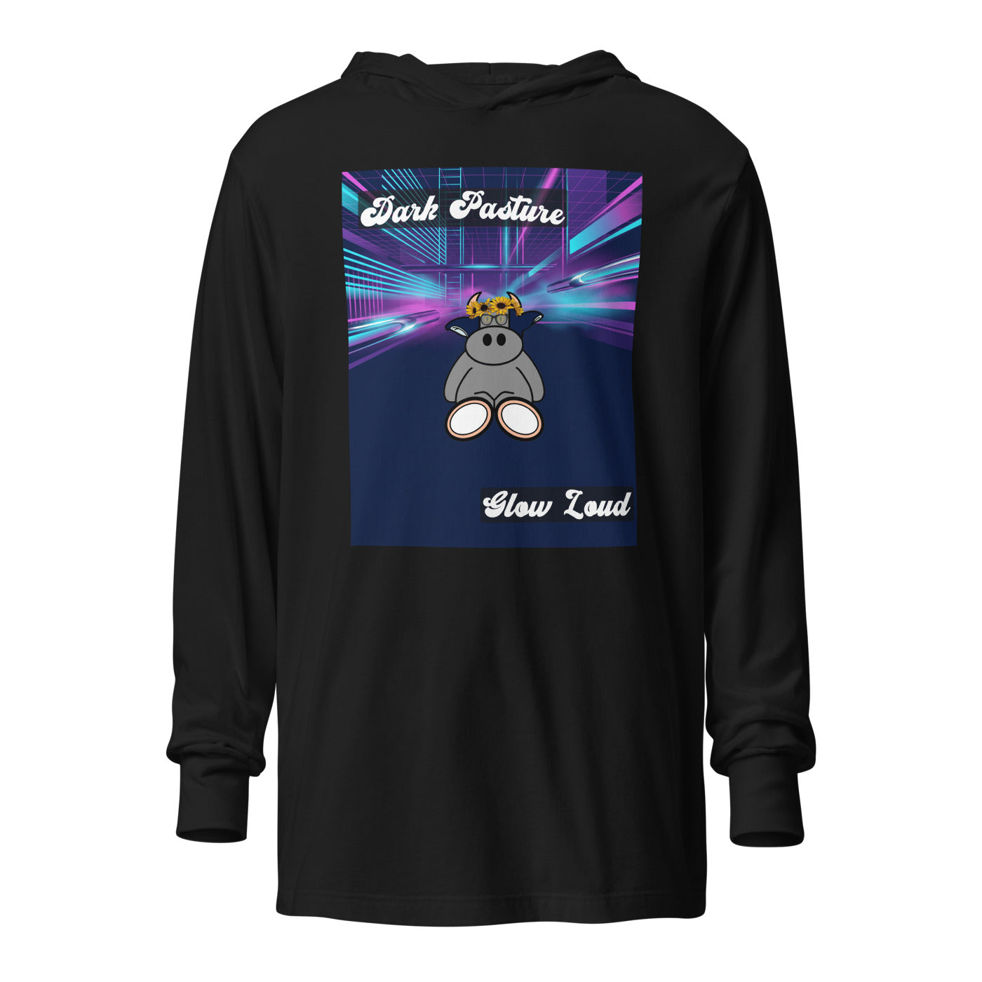 Pocket Cows Unisex Hooded Long Sleeve Tee — Design 255