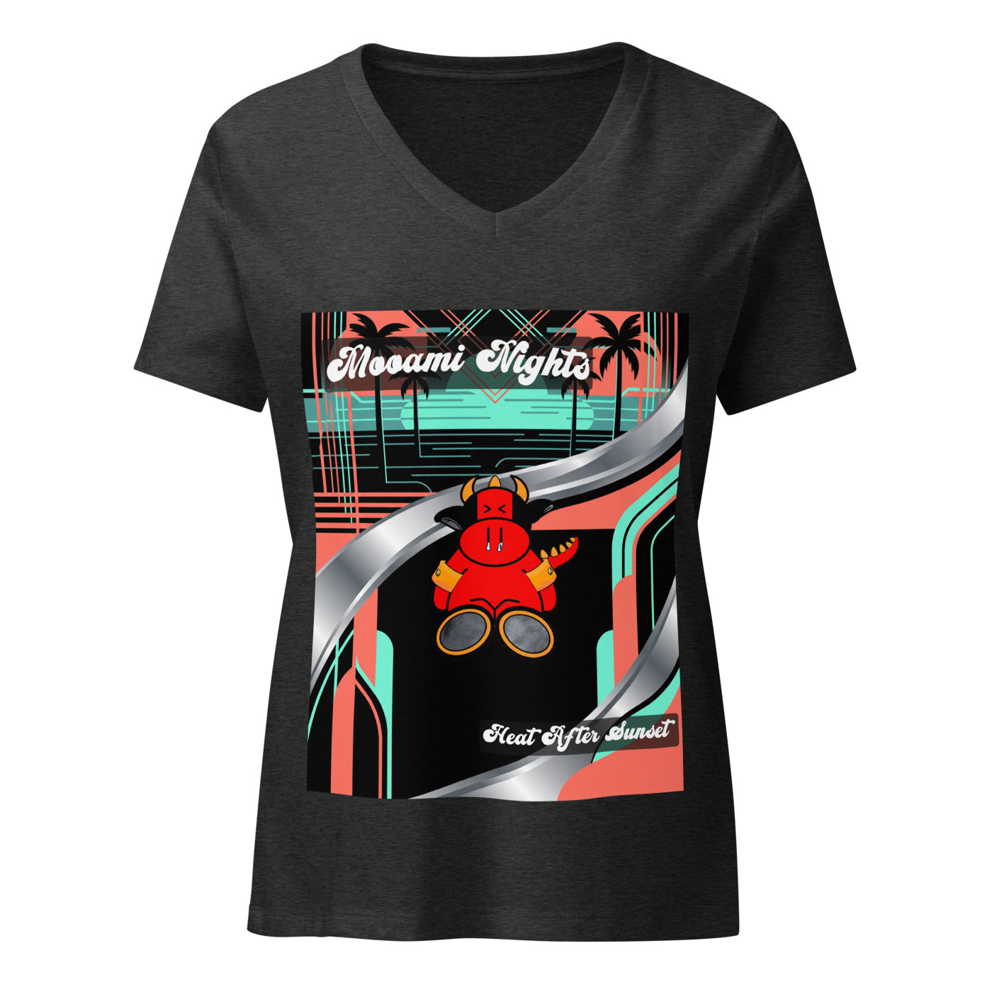 Pocket Cows Women's Relaxed V-Neck T-Shirt — Design 272