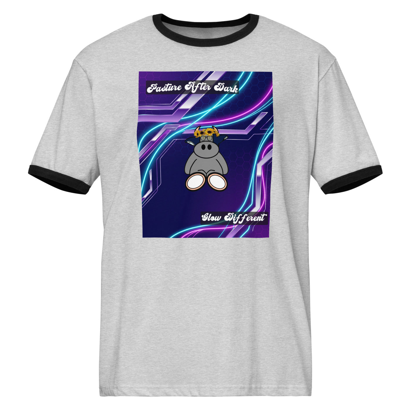 Pocket Cows Unisex Ringer T-Shirt — Design 251