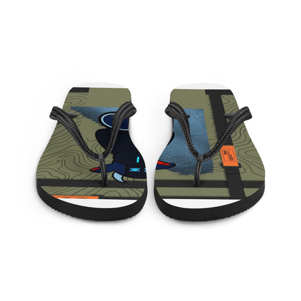 Pocket Cows Sublimation Flip Flops — Built To Roam — Design 763