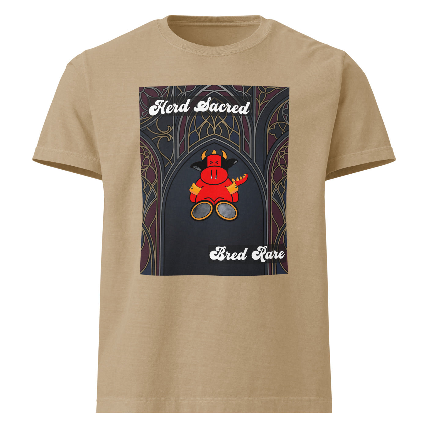 Pocket Cows Unisex Heavyweight Garment Dye Tee — Design 267