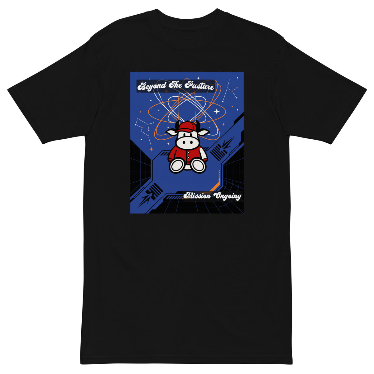 Pocket Cows Heavyweight Tee — Orbit The Herd — Design 238 — alternate view