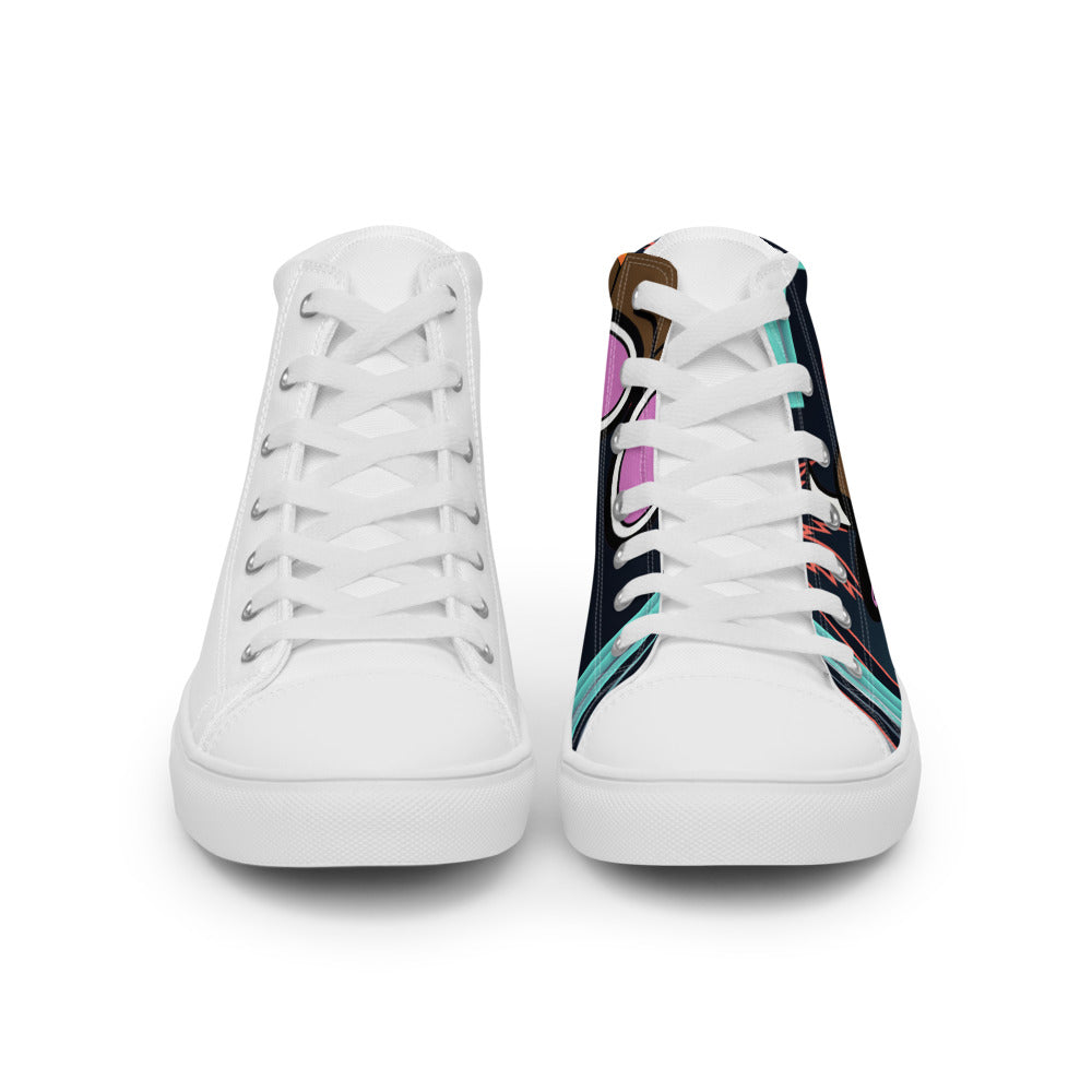 Pocket Cows Men's High Top Canvas Shoes — Pasture Vice — Design 769