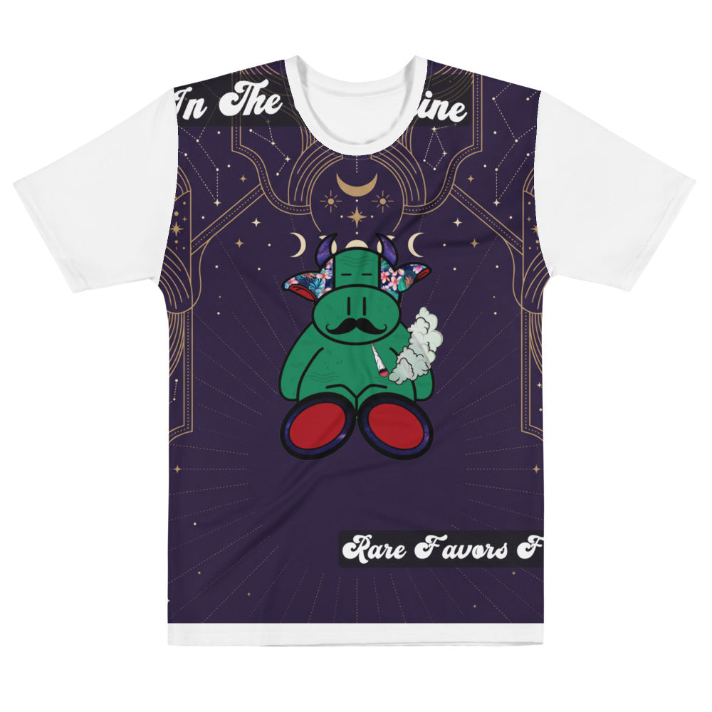 Pocket Cows All-Over Print Men’s Cotton Crew Neck T-Shirt — Written In The Herd — Design 731