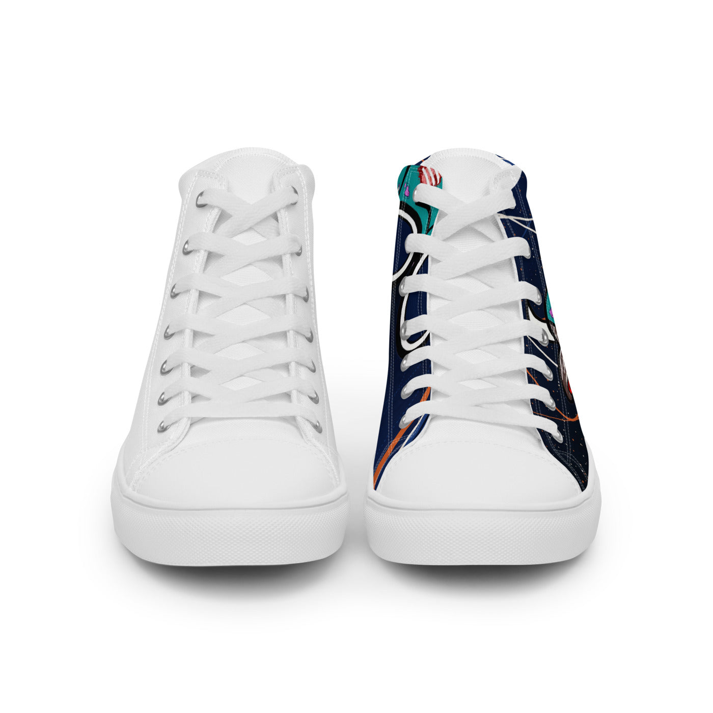Pocket Cows Men's High Top Canvas Shoes — Orbit The Herd — Design 796