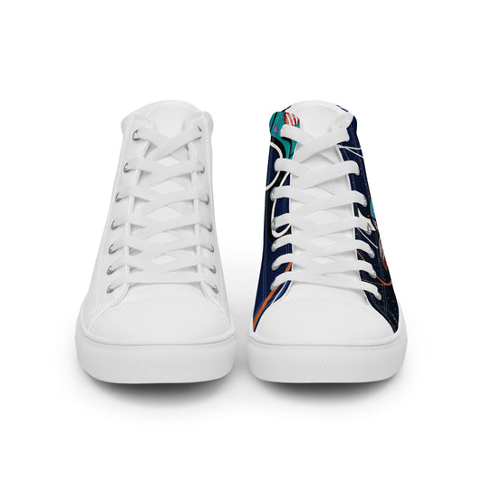 Pocket Cows Men's High Top Canvas Shoes — Orbit The Herd — Design 796